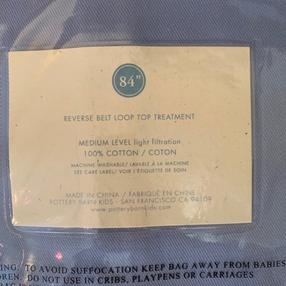 Pottery Barn Kids Brushed Blue Twill Curtains - 2 Panels - Picture 5 of 5